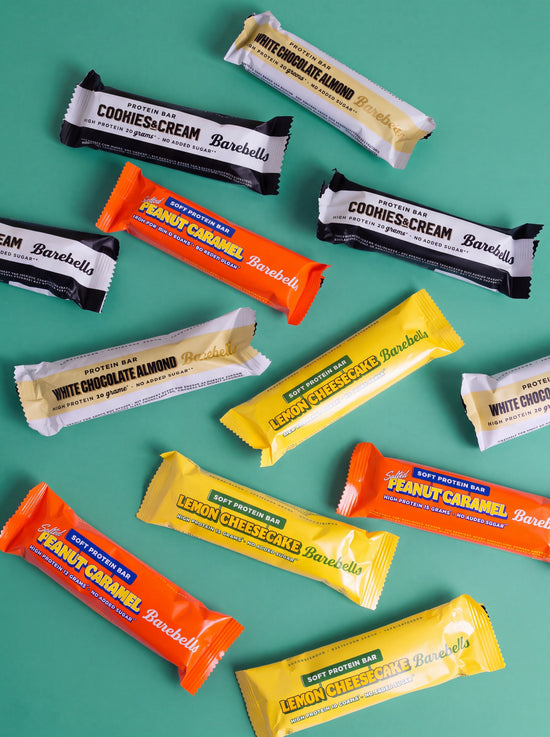 Barebells Mix Box - scattered bars lifestyle